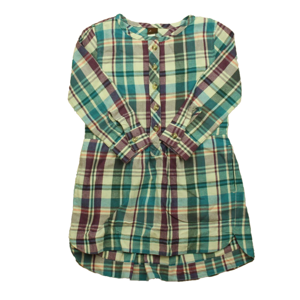 Tea Girls Purple | Blue Plaid Dress size: 3T